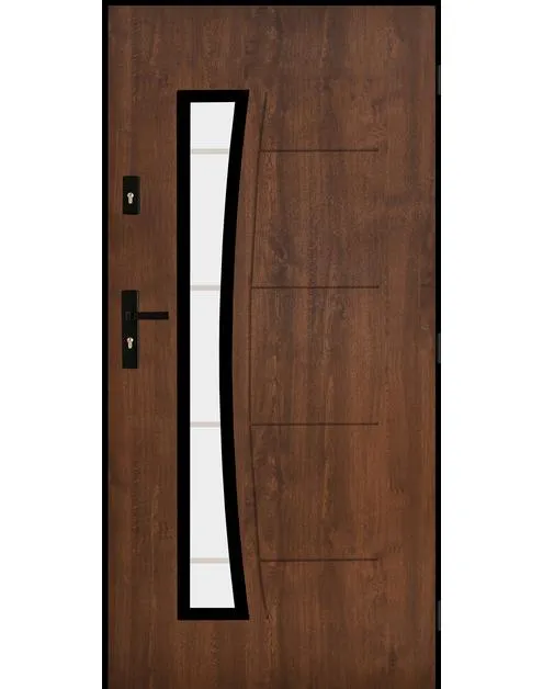 Drzwi zewnętrzne boliwia orzech 90p osc. czarna kpl PANTOR