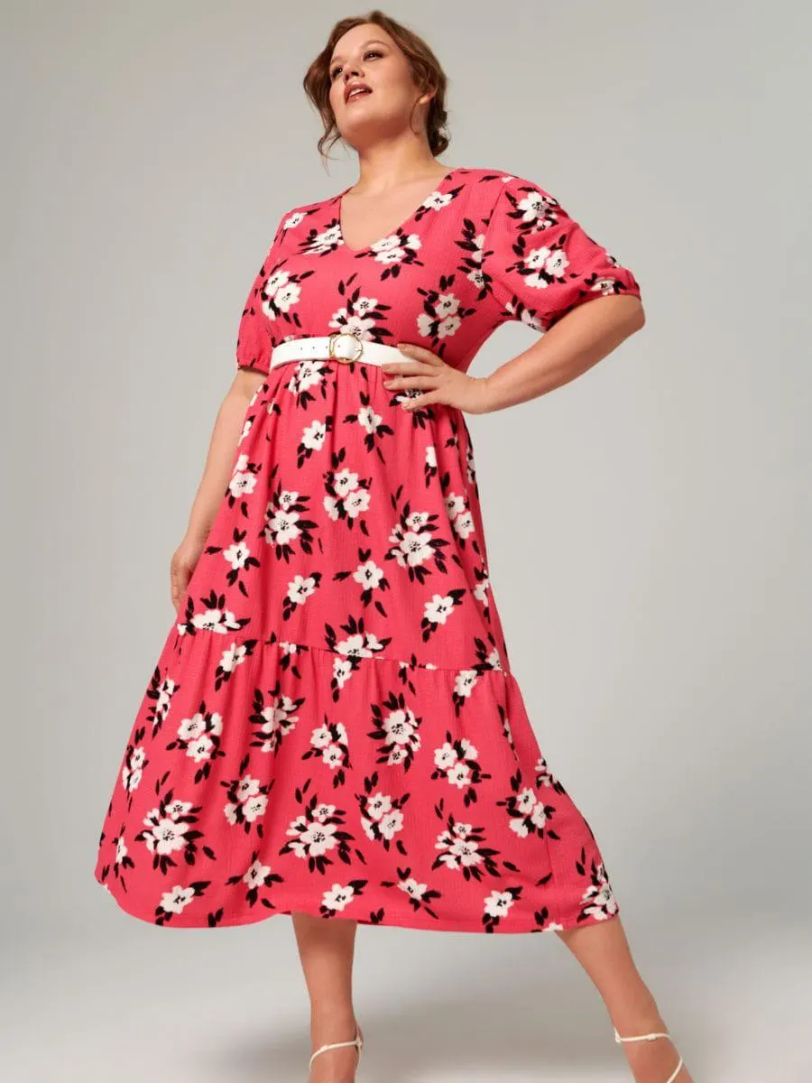 Sukienka midi w kwiaty