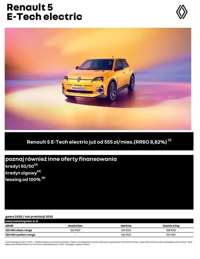 Gazetka Renault 5 E-Tech Electric od 4 stycznia do 4 stycznia 2026 - Strona 1