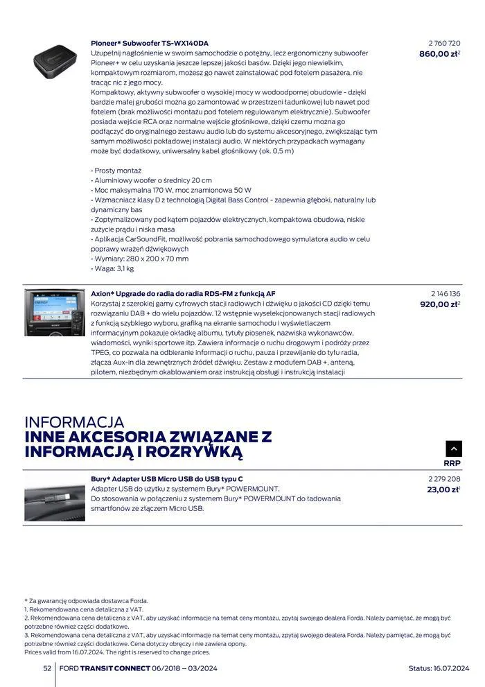 Gazetka FORD TRANSIT CONNECT od 3 sierpnia do 3 sierpnia 2025 - Strona 52