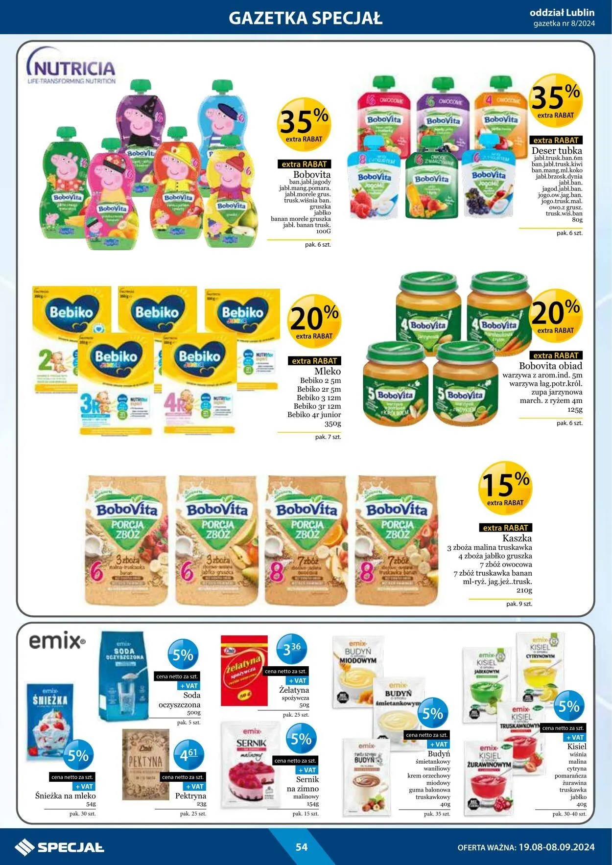 Gazetka Specjał od 19 sierpnia do 8 września 2024 - Strona 54