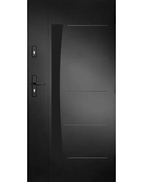 Drzwi zewnętrzne Diuna czarne 90 cm prawe PANTOR