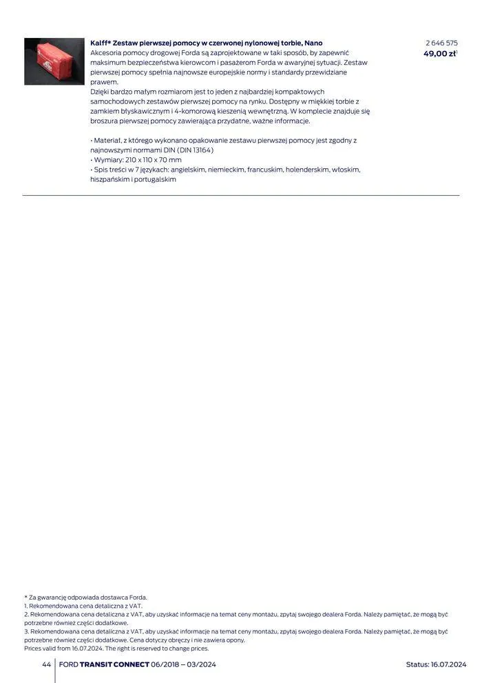 Gazetka FORD TRANSIT CONNECT od 3 sierpnia do 3 sierpnia 2025 - Strona 44
