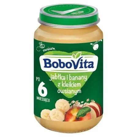 BOBOVITA JABŁKA I BANANY Z KLEIKIEM OWSIANYM PO 6 MIESIĄCU 190 G 0.19 kg
