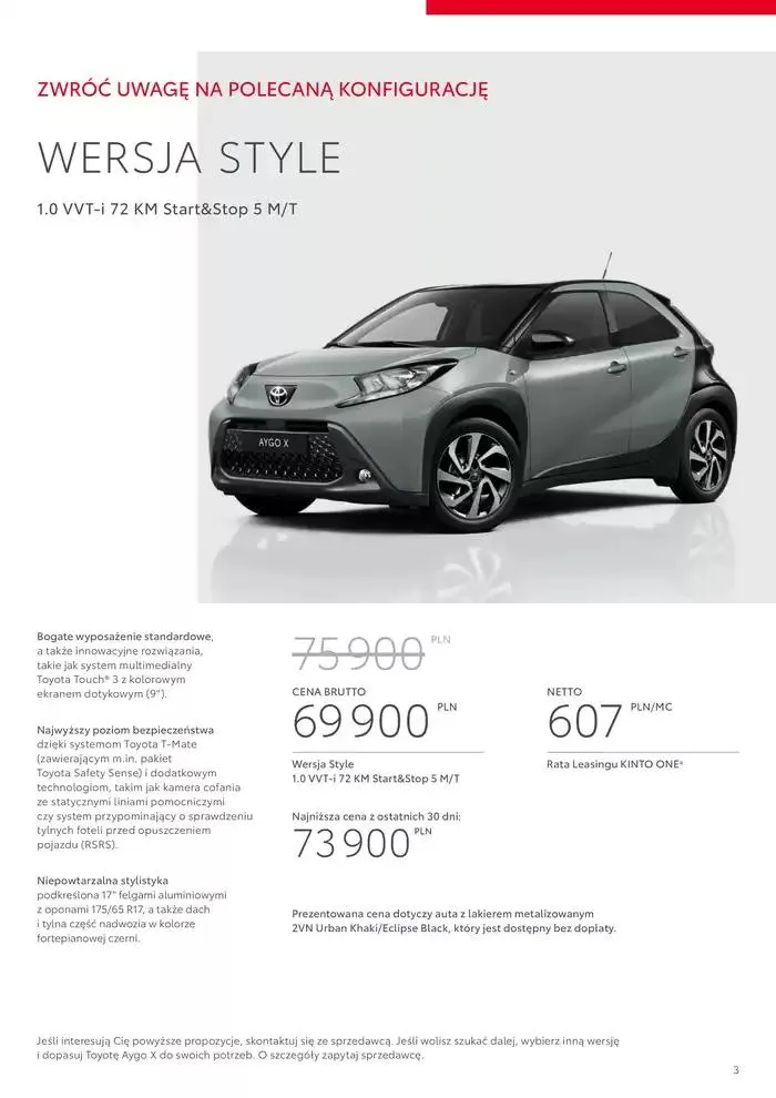 Gazetka Toyota AYGO X od 31 stycznia do 31 grudnia 2025 - Strona 3