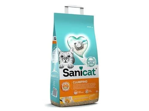 areia aglomerante para gatos sanicat baunilha 8l