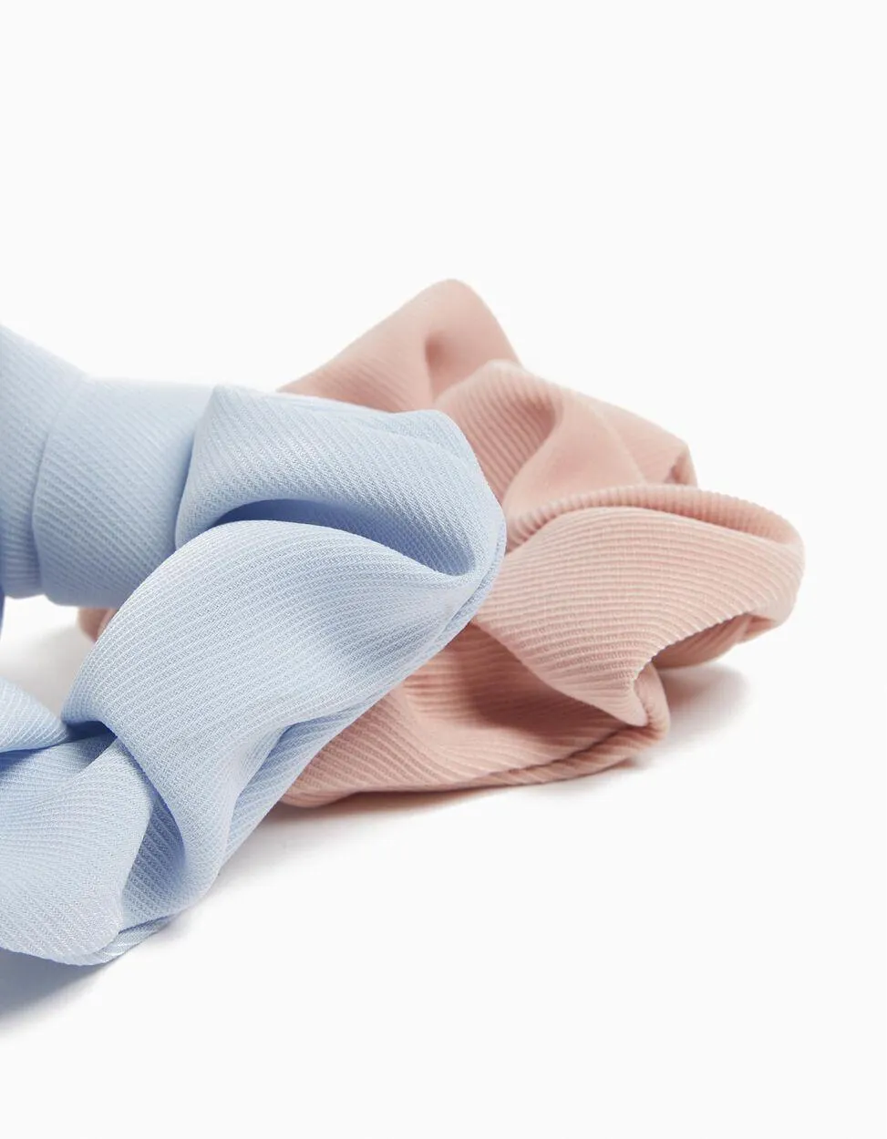 Pack 2 Elásticos de Cabelo Scrunchie, Menina, Azul Claro/Rosa Claro