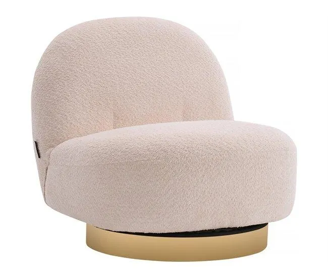 Poltrona giratória de tule "Churchill" - 76 x 80 x 74 cm - Branco