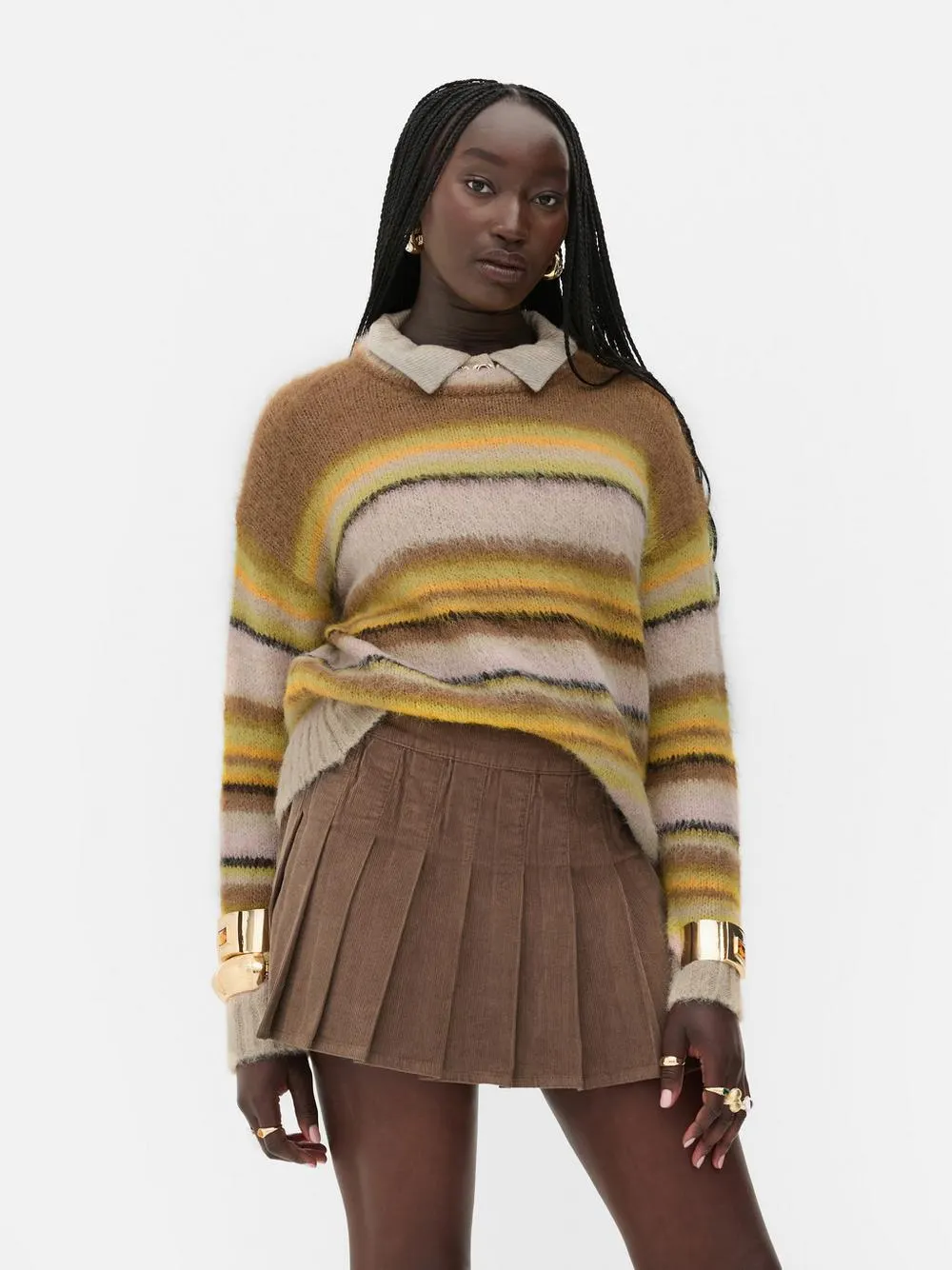 Camisola riscas escovada Rita Ora