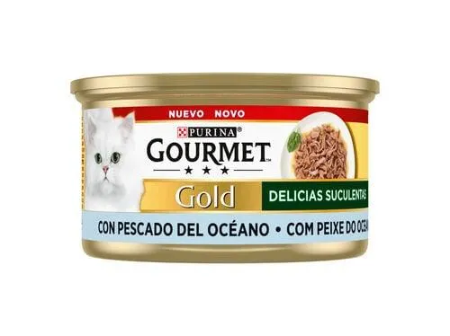 comida húmida para gato gourmet gold delícias suculentas peixe 85g