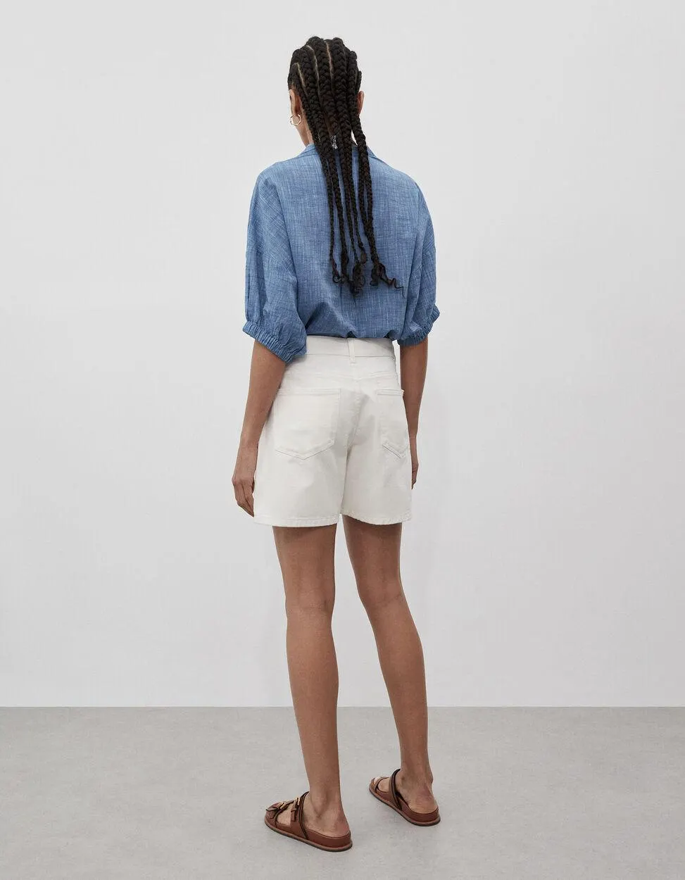 Calções de Ganga, Mulher, Bege Claro