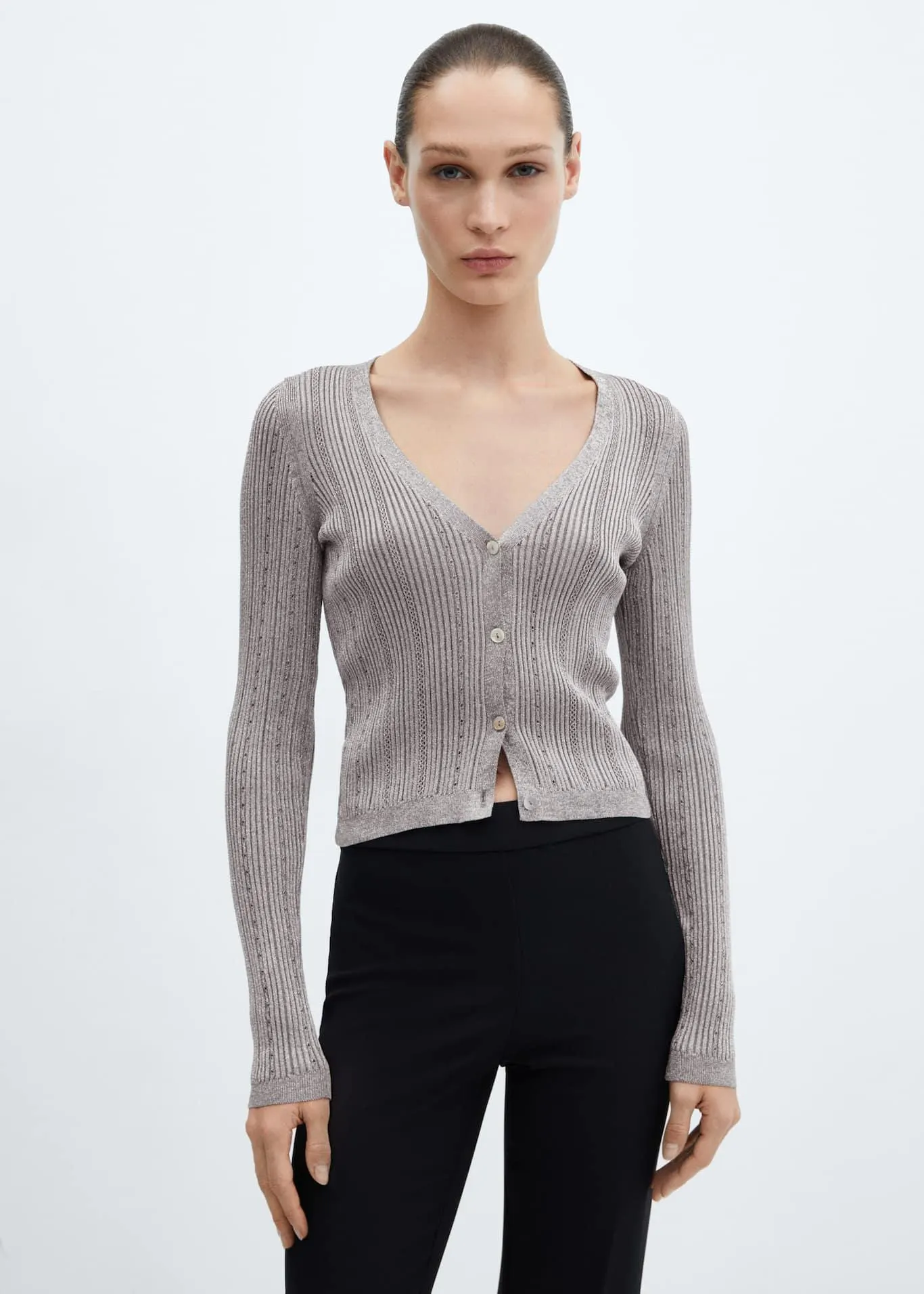 Cardigan de malha fina