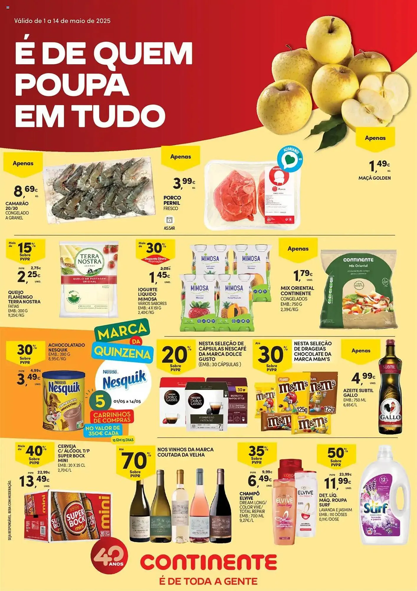 Folheto Folheto Continente de 1 de maio até 14 de maio 2025 - Pagina 1