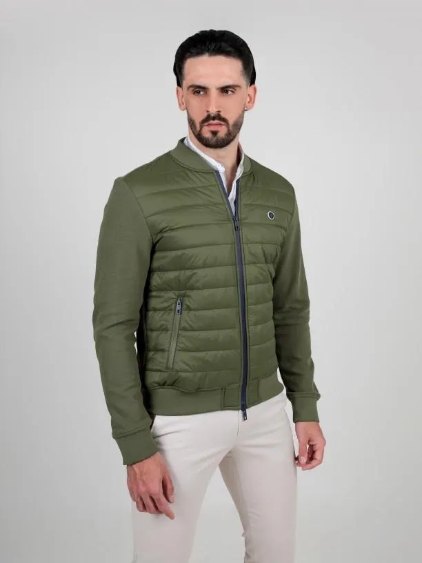 Blusão bomber elástico combinado