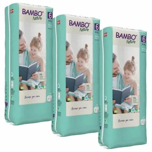 Bambo Nature Pack Fraldas Tamanho 6 XXL +16Kg (3x40) 120 Unidades