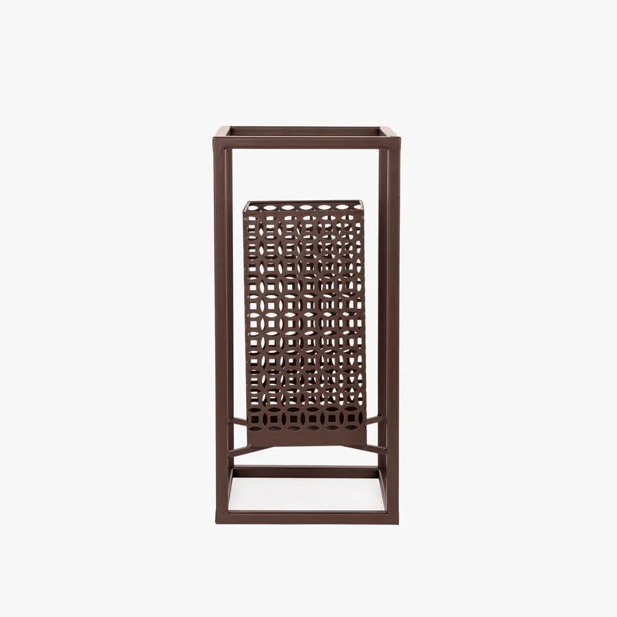 Lanterna metal castanha 15x32 cm SWAN