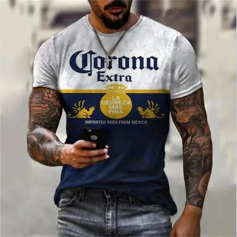 Summer New Men's T-shirt Short Sleeved Top Street Element 3D Shirt T-shirt O-neck Plus Size Clothing Loose Men's Fitness Clothin