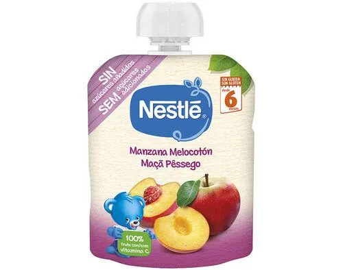 pacotinho fruta nestlé maçã e pessego 90g