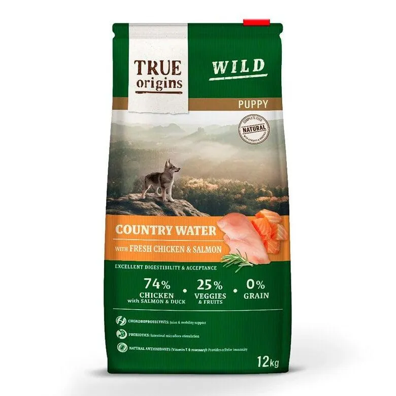 True Origins Wild Puppy Country Water Frango e Salmão ração