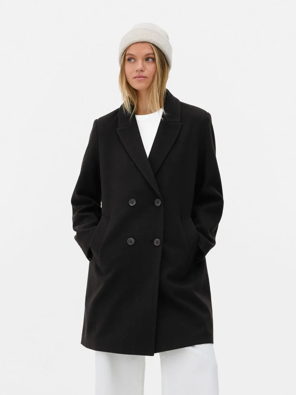 Cappotto doppiopetto in twill