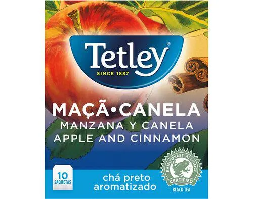 chá tetley maçã e canela 10 saquetas