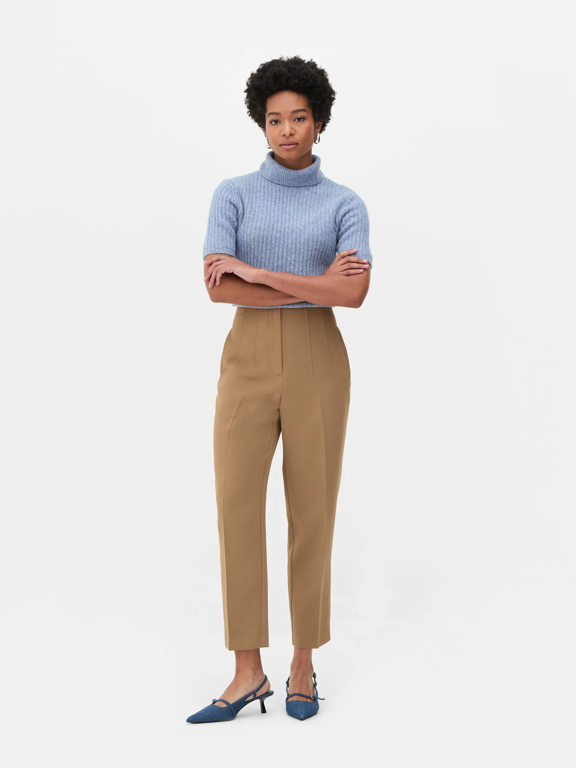 Calças cintura subida emblema Stitch