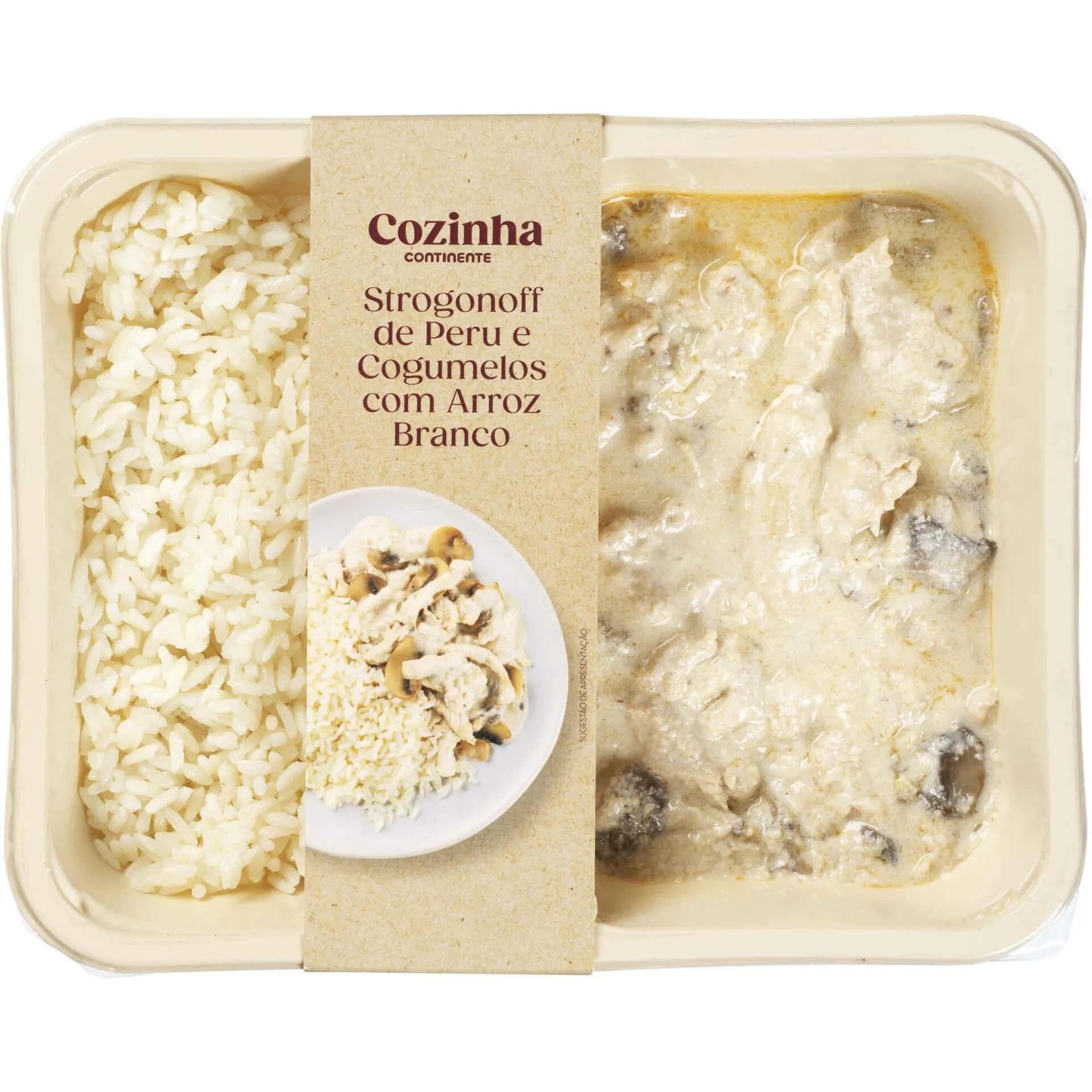 Strogonoff de Peru com Cogumelos e Arroz