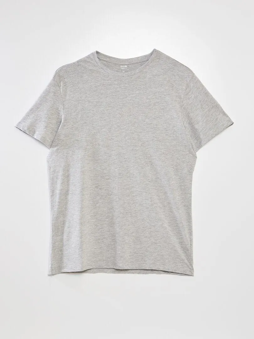 T-shirt direita em jersey lisa - Cinza Claro Mesclado