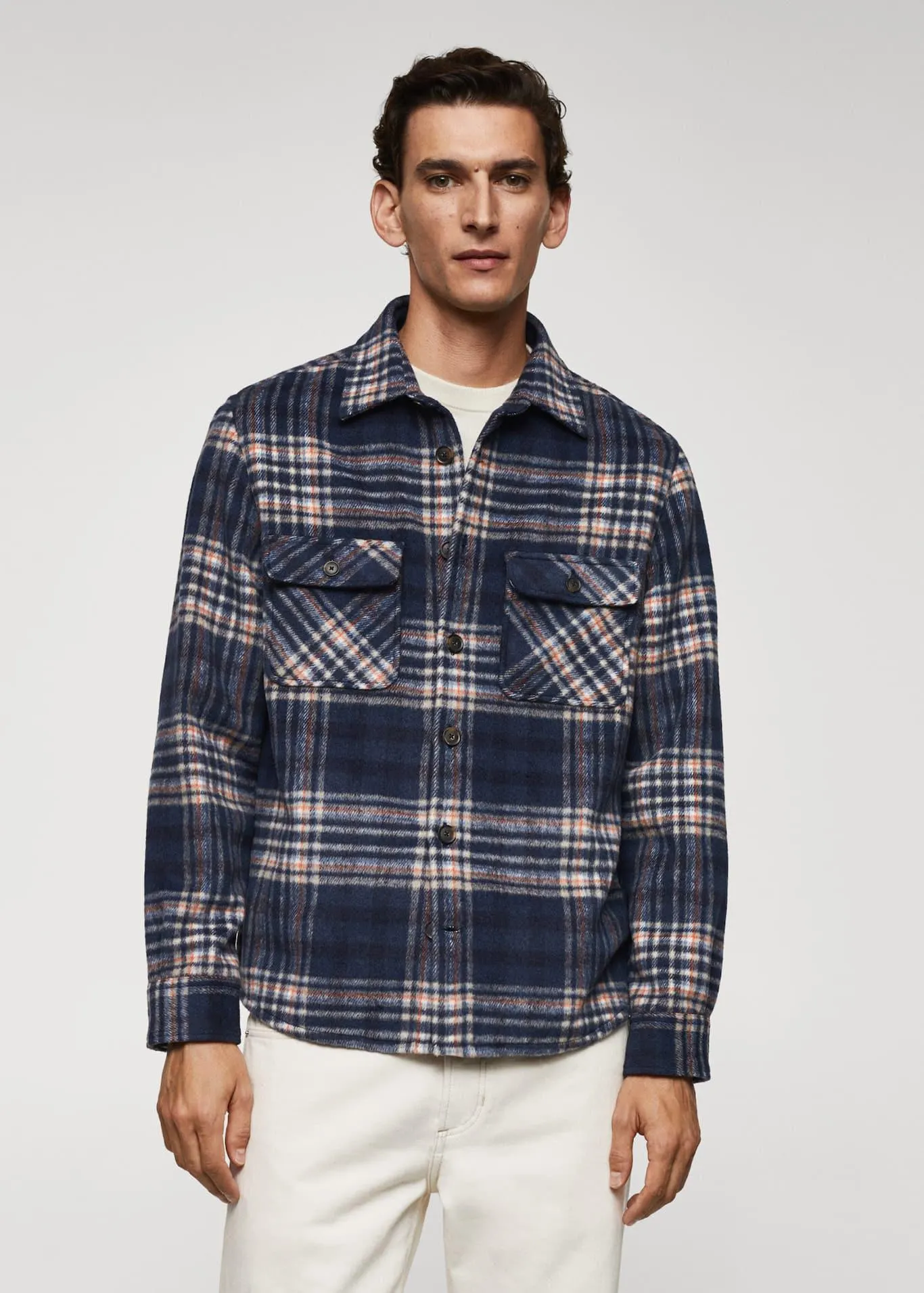 Ingkabát gyapjúkeverék kockás