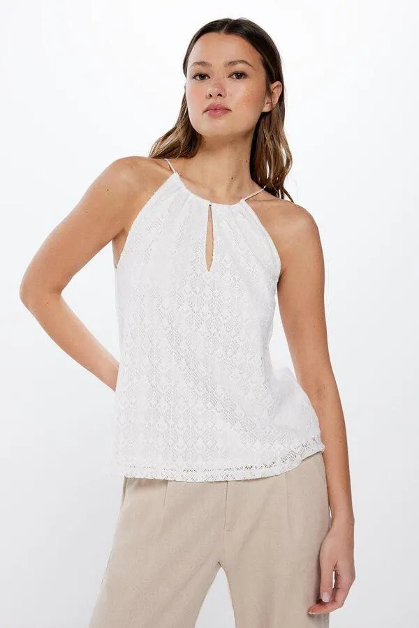 Top Escote Halter Crochet