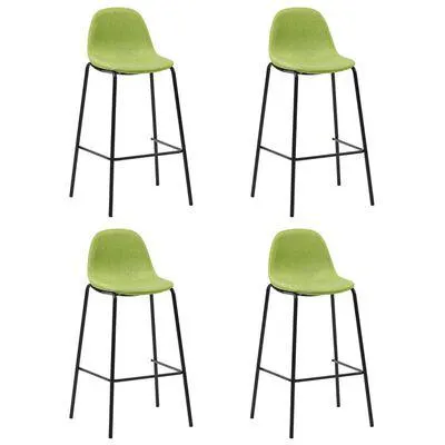 vidaXL Cadeiras de bar 4 pcs tecido verde