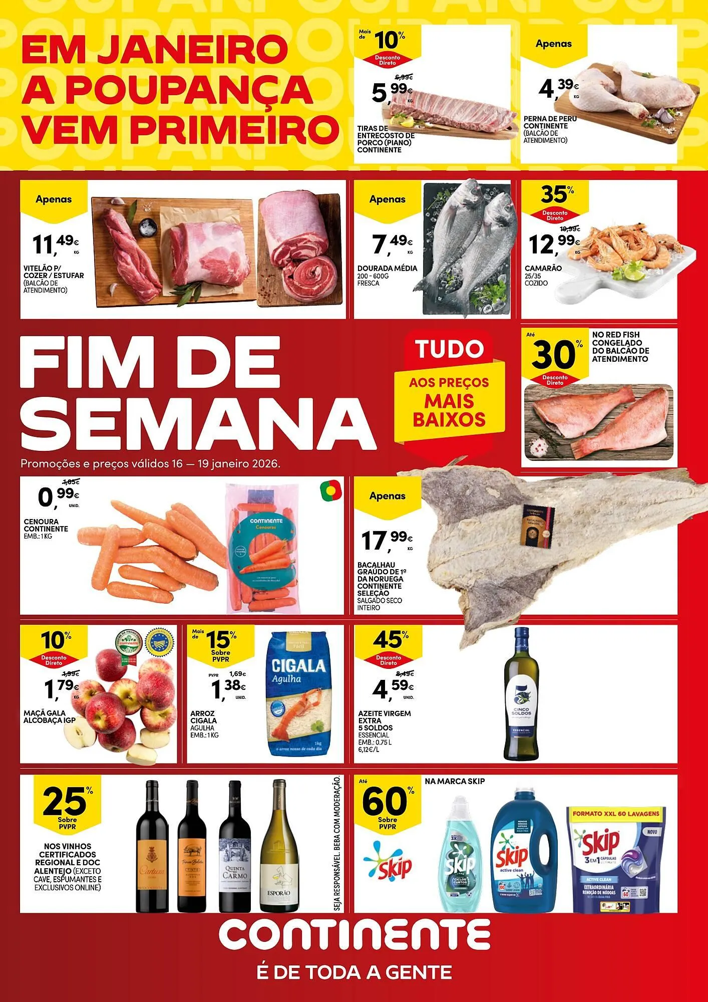 Folheto Folheto Continente de 16 de janeiro até 19 de janeiro 2026 - Pagina 1