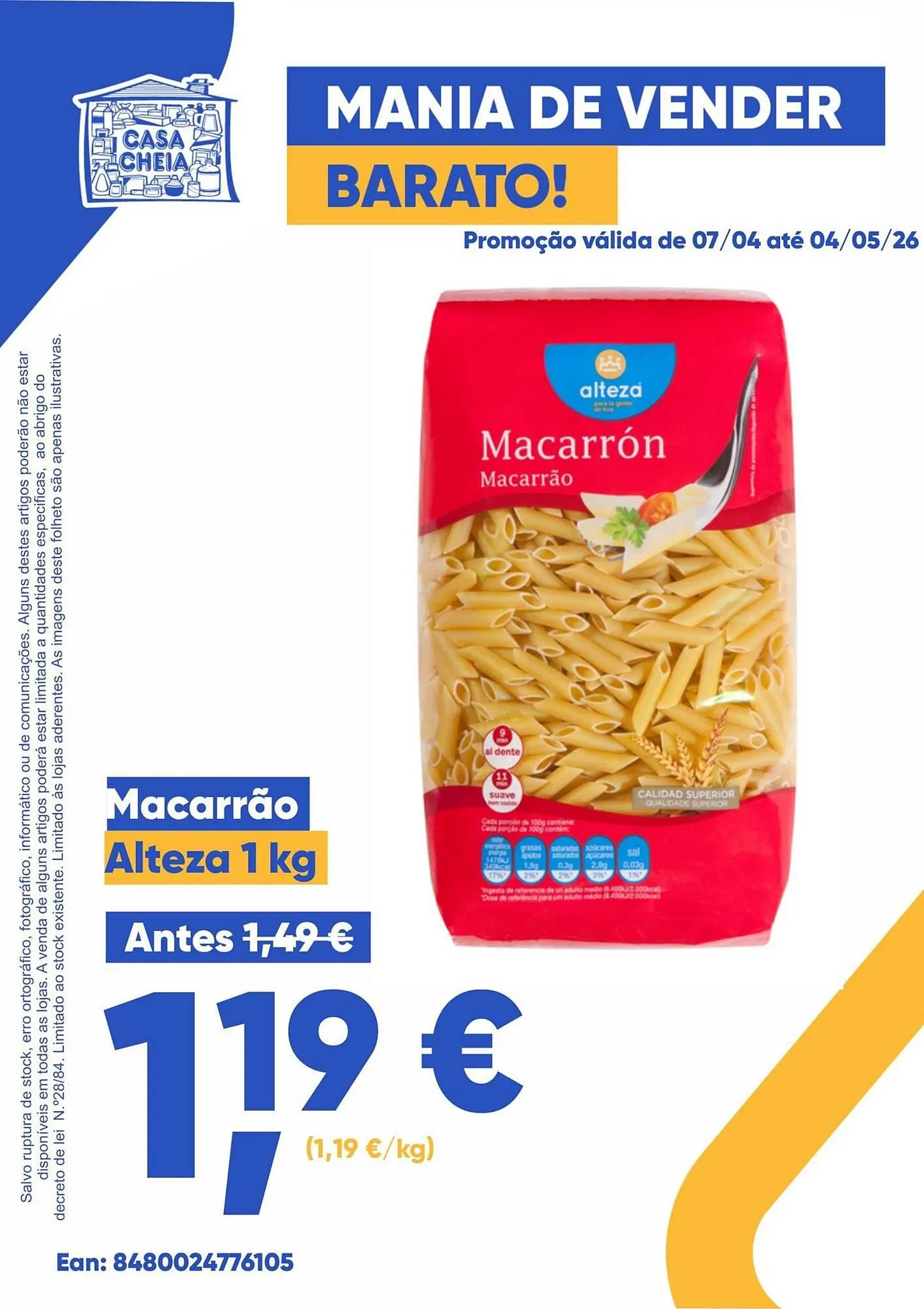 Folheto Folheto Casa Cheia de 7 de abril até 4 de maio 2026 - Pagina 1