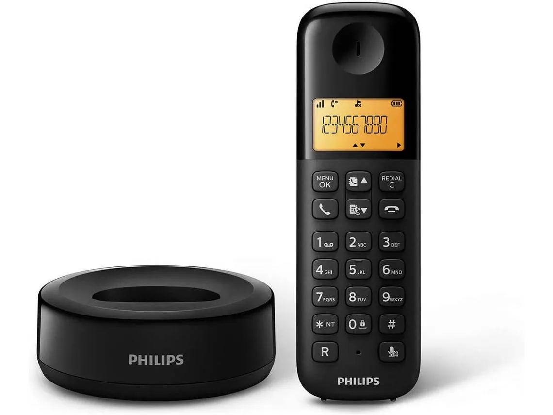 Telefone Fixo Philips D1601B/34 Preto