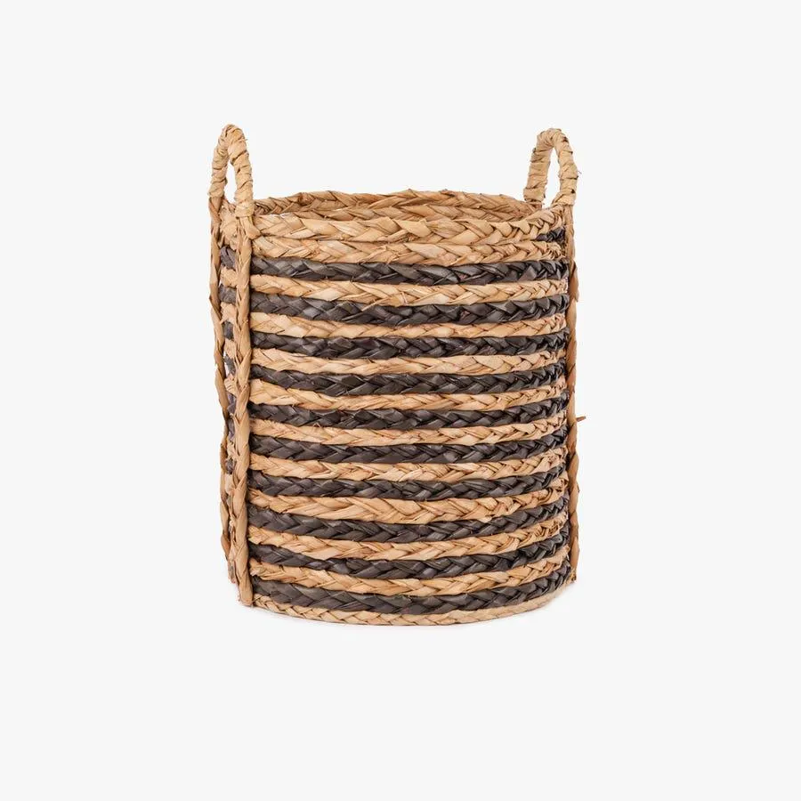 Cesto riscas natural/preto D34x36 ODEMIRA