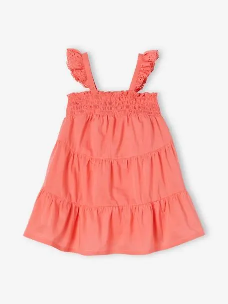 Vestido aos favos com 3 folhos, para bebé