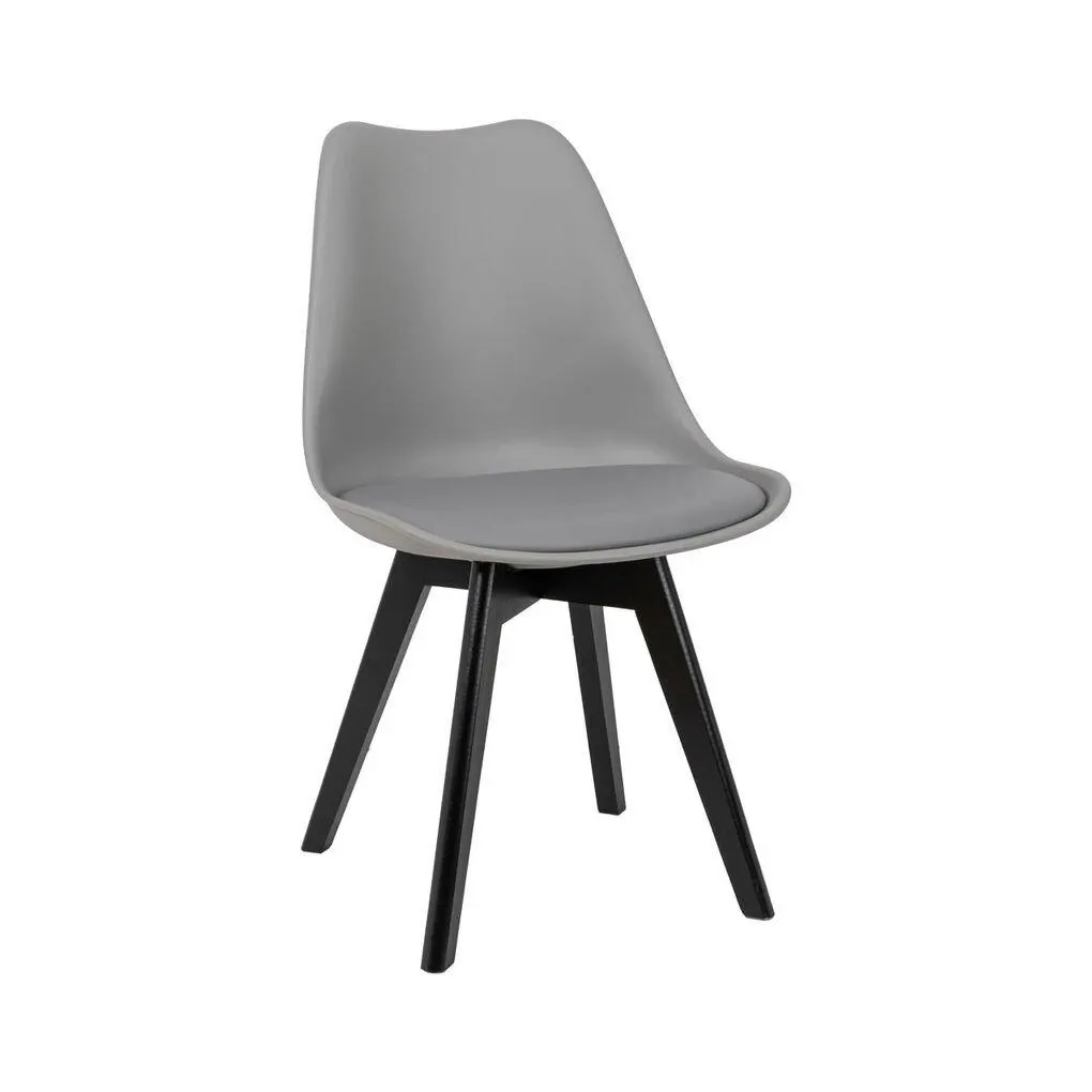 Conjunto de 2 cadeiras BAYA BOLD cinza claras