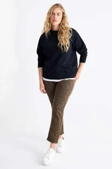 Mom jeans - high waist - LYCRA® - leopard print