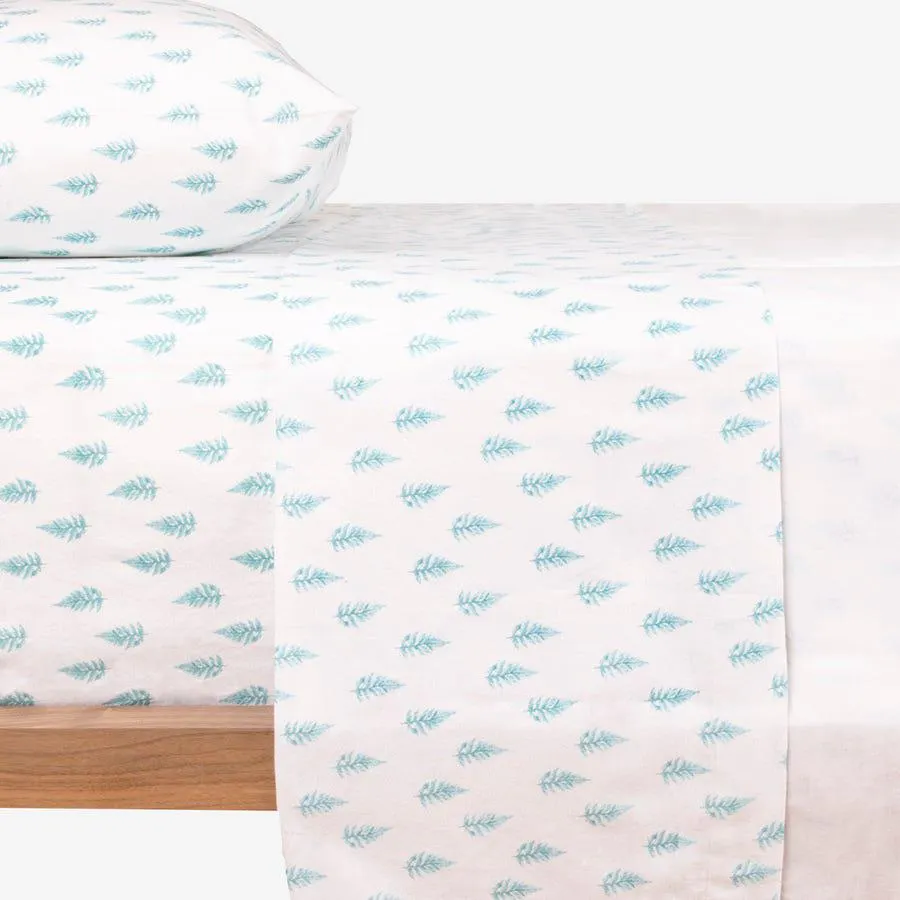 2 lençóis - Cama 80/90 + fronha de almofada pinheiro FROST