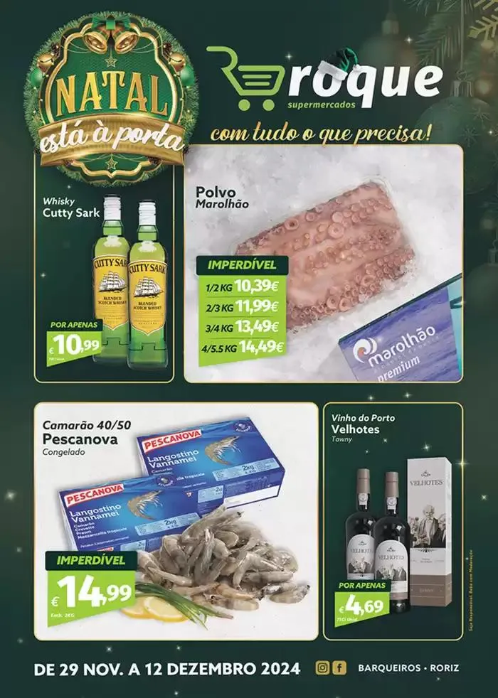 Folheto Folheto Roque Supermercados de 29 de novembro até 12 de dezembro 2024 - Pagina 1