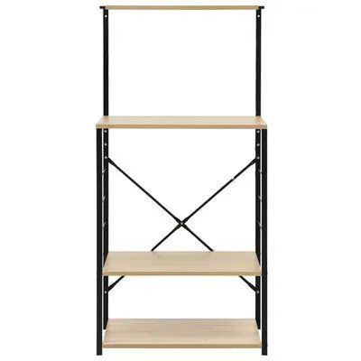 vidaXL Armário para micro-ondas derivados de madeira preto/carvalho