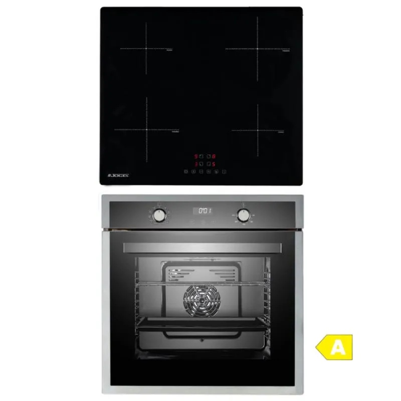 Forno + Placa de Indução Jocel Encastre Preto JPK4EI200389