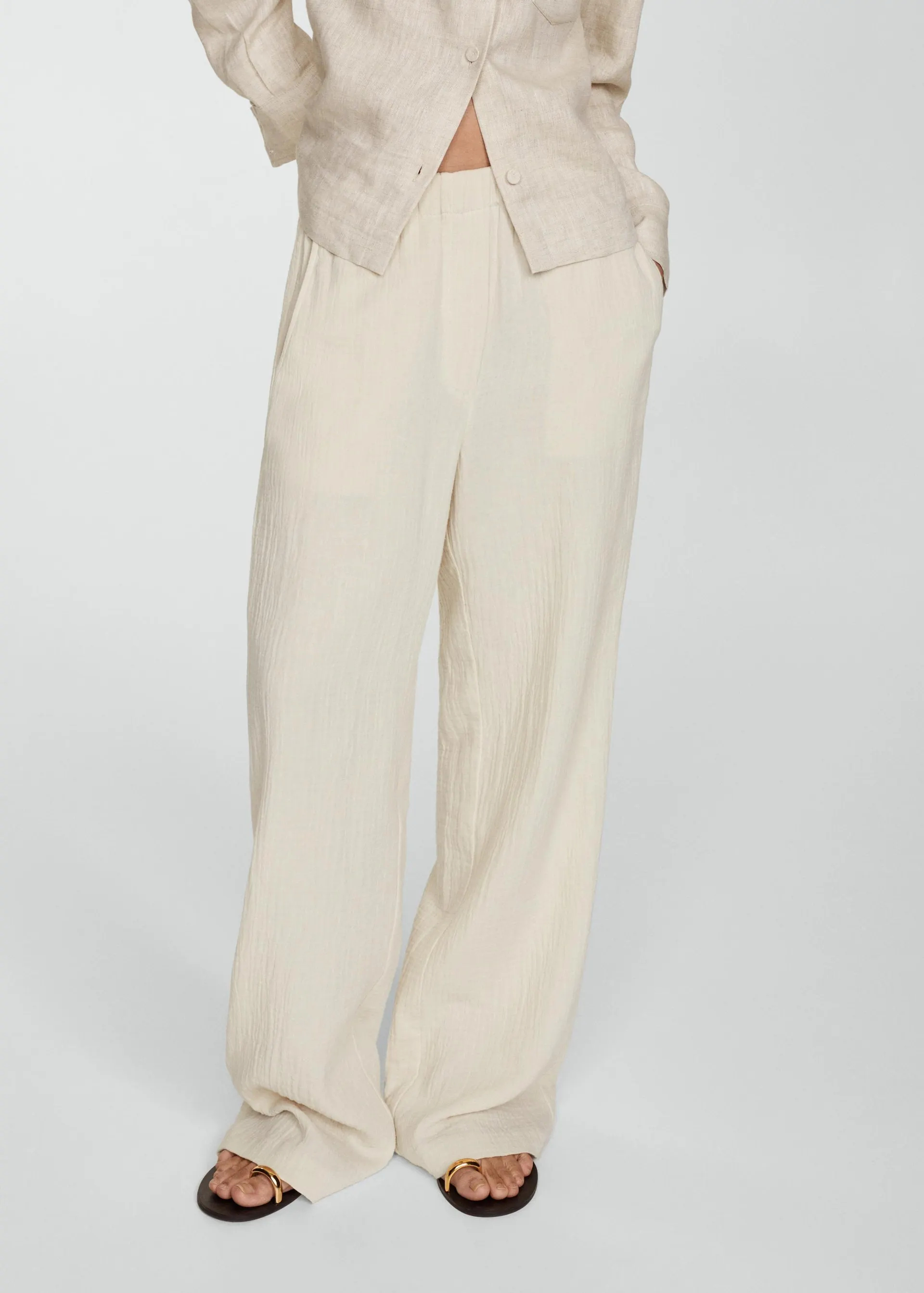 Katoenen wideleg broek