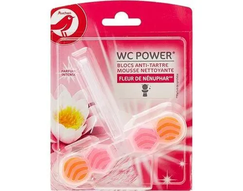 bloco auchan wc power floral anticalcário 1un