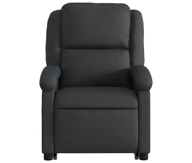 Poltrona TV relax muito confortável com função de elevação elétrica em couro genuíno preto DEC028458