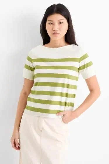 Basic T-shirt - relaxed fit - striped