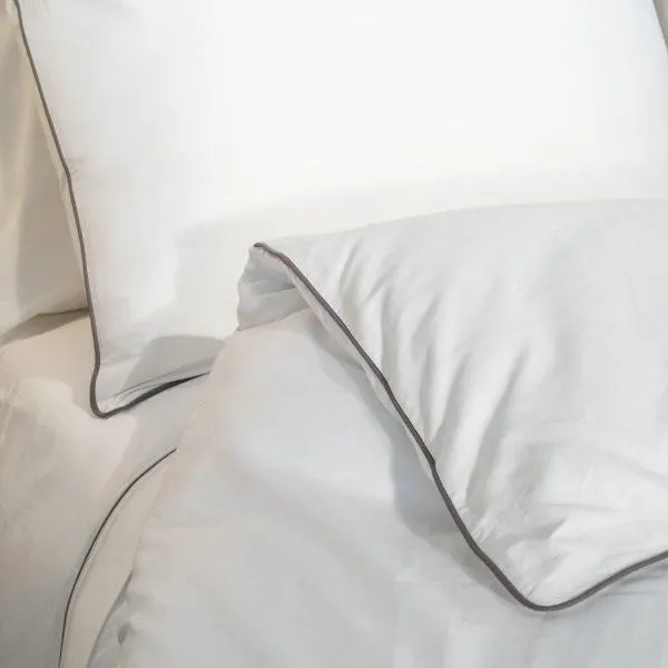 Capa de Edredão Branco/Cinza Elegance