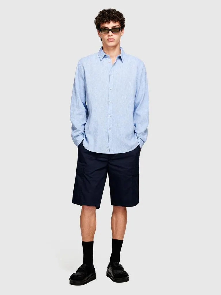 Camisa em mistura de linho