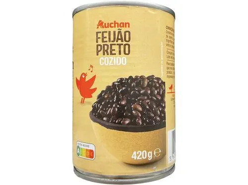 feijão preto auchan cozido 420(260)g