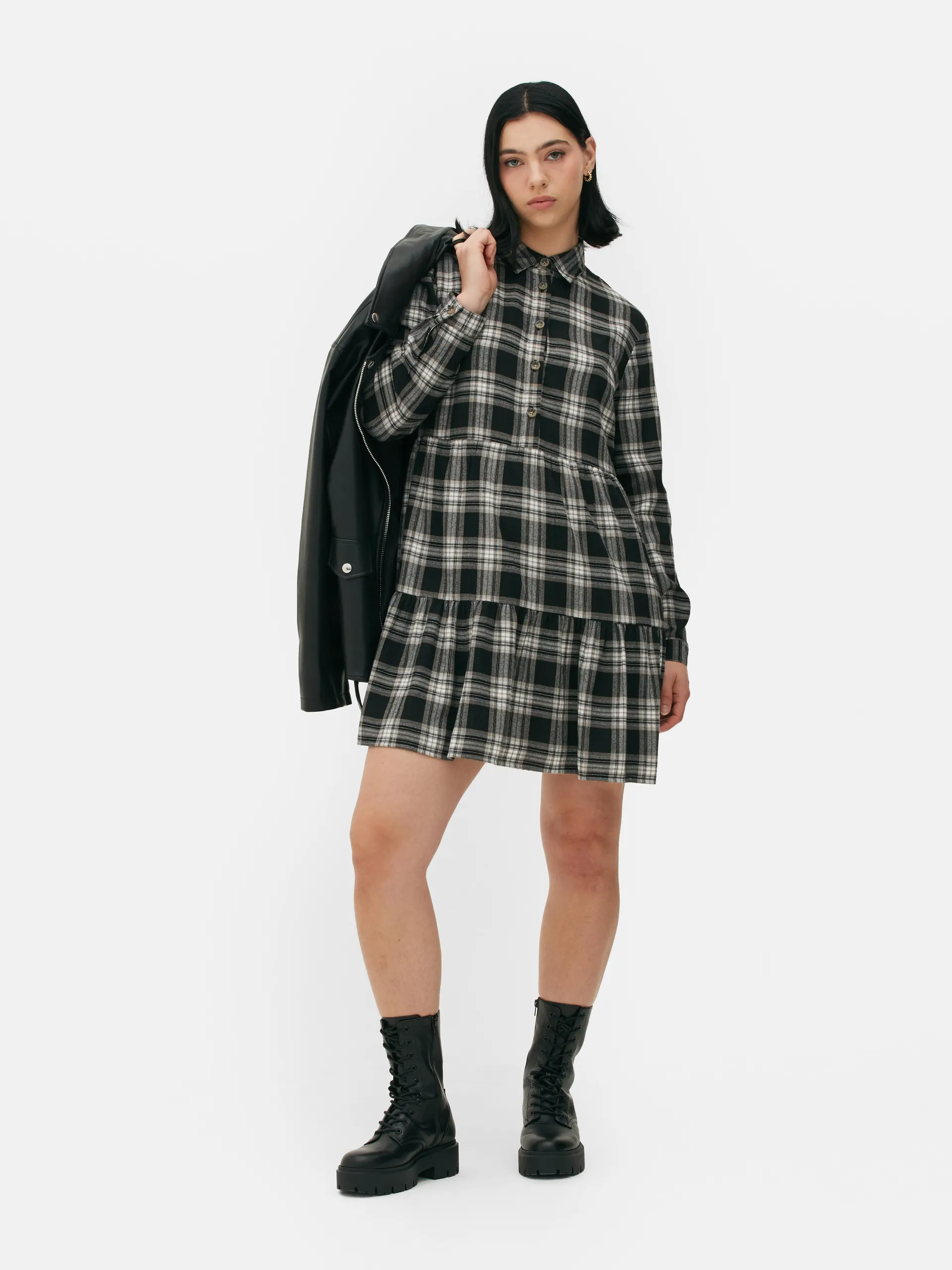 Vestido curto xadrez